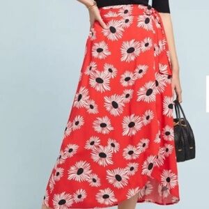 Anthropologie 52 Conversations Colloquial Wrap Skirt Fresh As A Daisy Floral